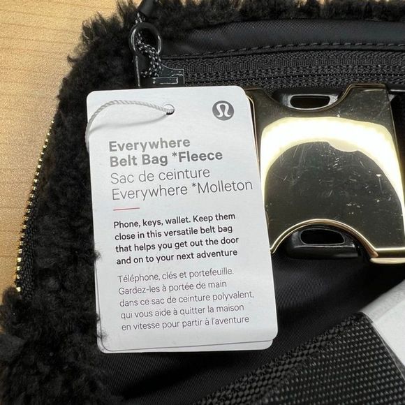 Lululemon Everywhere Belt Bag FLEECE SHERPA Black - Picture 7 of 9